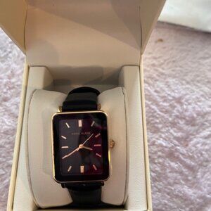 Anne Klein Women's Leather Strap Watch, Ak/3702 BKBK- BLACK/Black